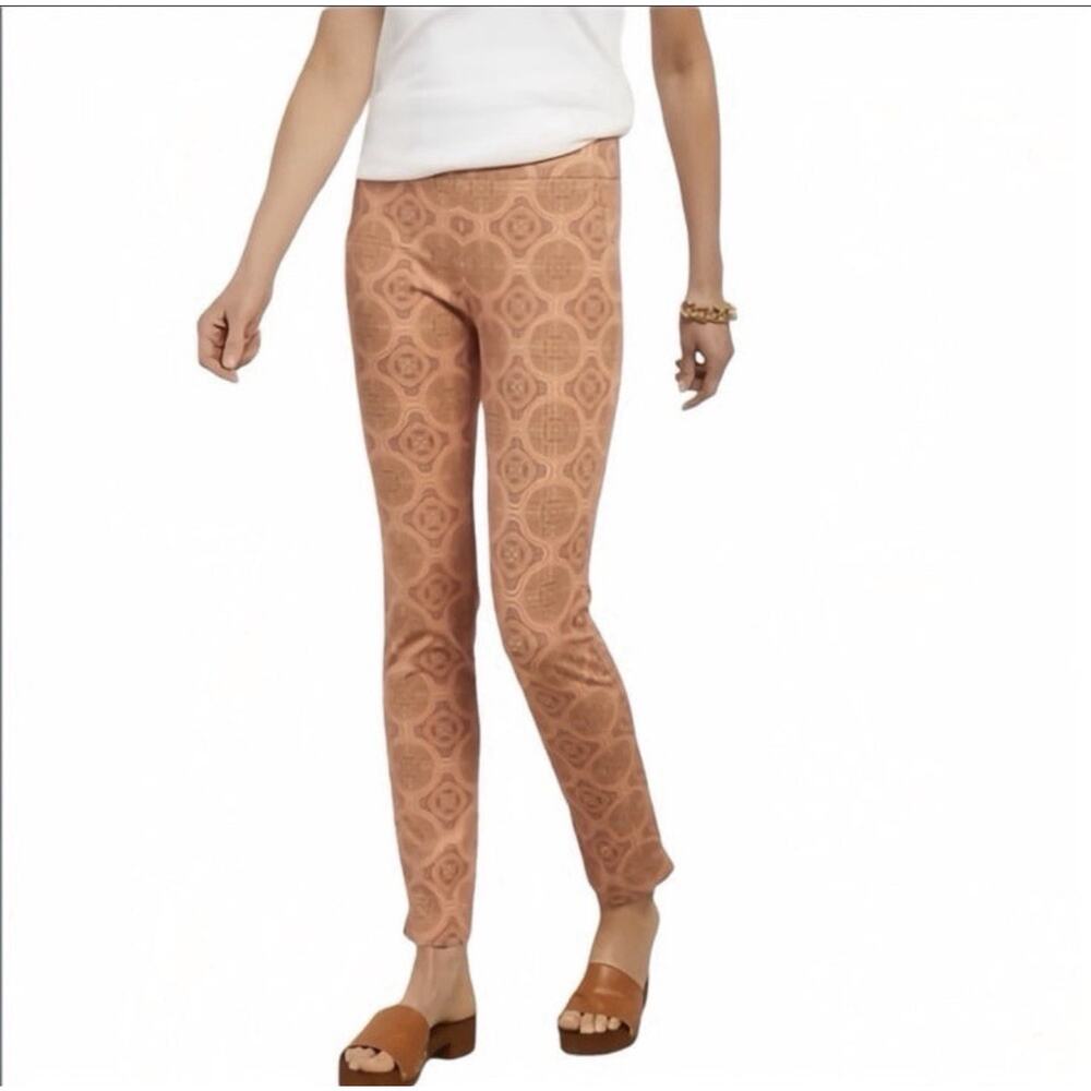 Soft Surroundings Superla Stretch Pull-On Tile Ankle Pants Canyon Sunset Sz M